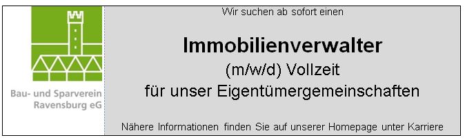 Anzeige Immobilienverwalter